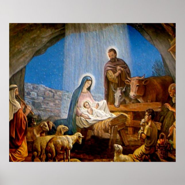 Poster Cadeaux de crèches pour Noël (Devant)