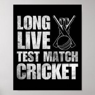Poster Cadeaux de cricket Cricket test Joueur de cricket