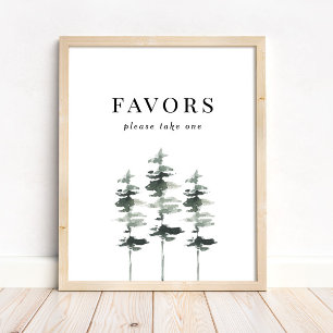 Poster Cadeaux de douche de mariage de forêt rustique