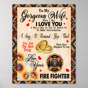 Poster Cadeaux de femme  Lettre à ma femme Amour du mari