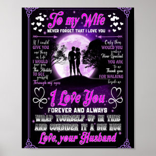 Poster Cadeaux de femme Lettre À Ma Femme Amour Du Mari