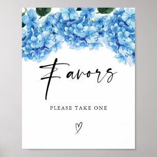 Poster Cadeaux de Fête de Fiançailles Floraux Hydrangea B
