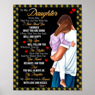 Poster Cadeaux de fille   Lettre À Ma Fille De Papa