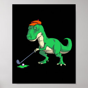 Poster Cadeaux de golf de dinosaure T Rex drôles T-shirts
