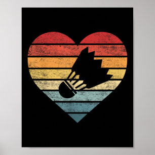 Poster Cadeaux de joueur de badminton Coucher de soleil r