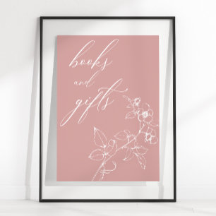 Poster Cadeaux de livres de fête prénatale de bébé florau