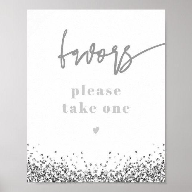 Poster Cadeaux de mariage à paillettes d'argent REGINA Di (Devant)