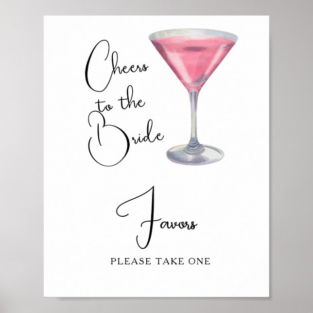 Poster cadeaux de mariage cocktail  (Devant)