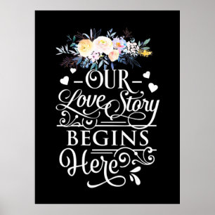 Poster Cadeaux de mariage   Notre histoire d'amour commen
