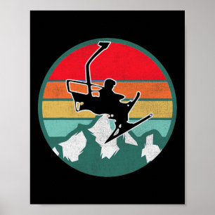 Poster Cadeaux de neige de ski rétro vintage pour skieurs