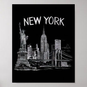 Poster Cadeaux de New York pour hommes femmes NY Ville Vi