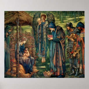 Poster Cadeaux de scène de nativité pour Noël