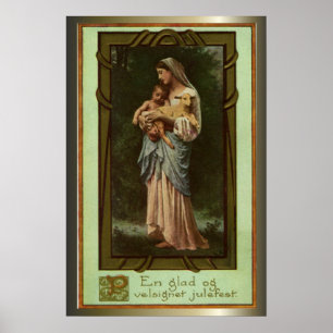 Poster Cadeaux de scène de nativité pour Noël