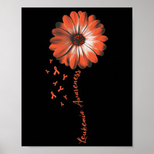 Poster Cadeaux de sensibilisation à la leucémie à fleur d