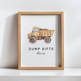 Poster Cadeaux de vidage ici Construction minimale pannea