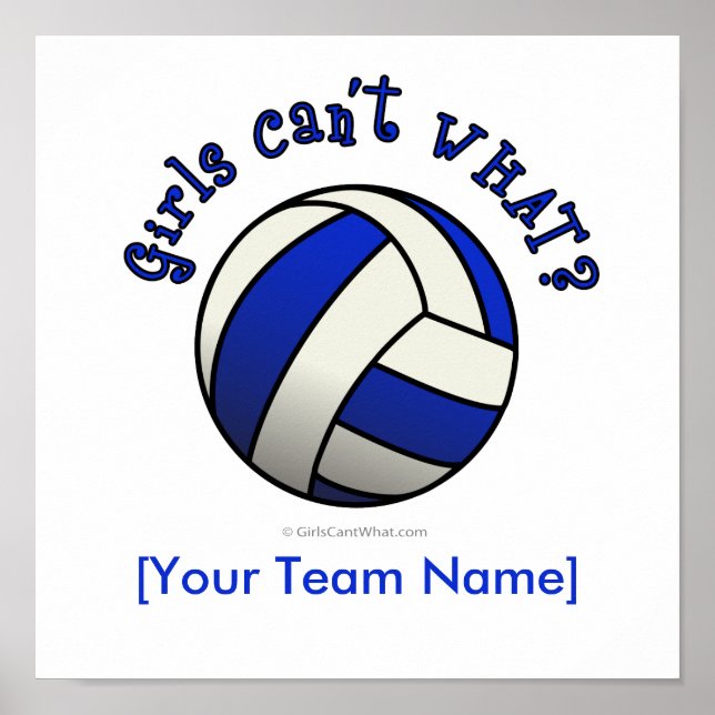 Poster Cadeaux d'équipe de volleyball - Bleu (Devant)