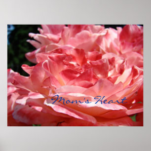 Poster Cadeaux d'impression d'art du cœur de maman Fleurs