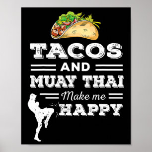 Poster Cadeaux drôles de tacos et d'amateur de Muay Thai