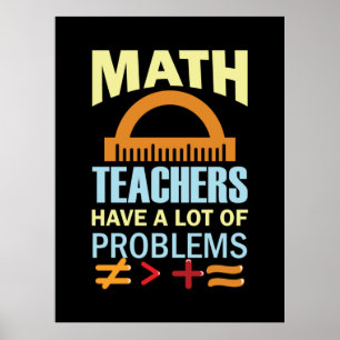 Poster Cadeaux Enseignants en mathématiques Les enseignan