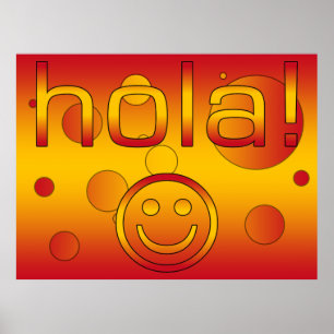 Poster Cadeaux espagnols : Bonjour/Hola font face