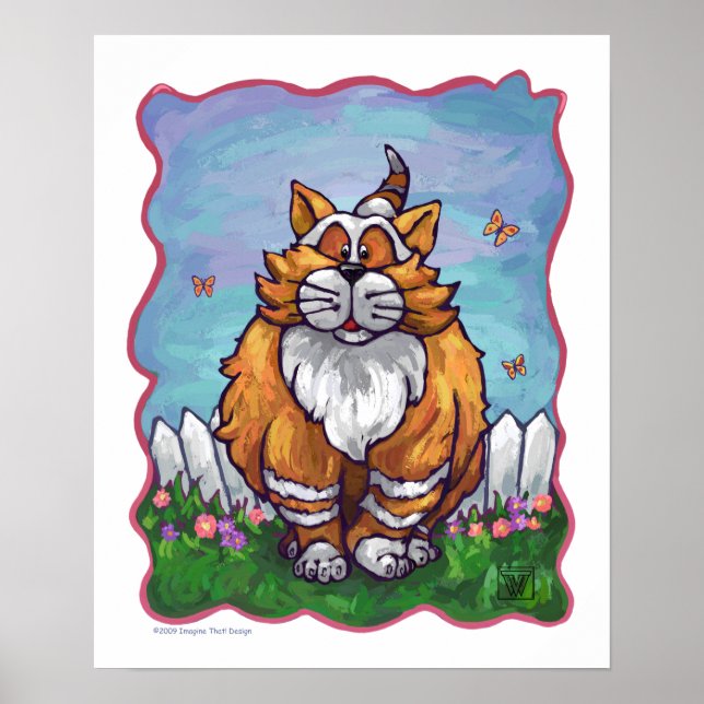 Poster Cadeaux et accessoires de chats de gingembre (Devant)
