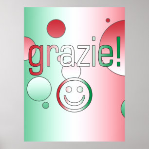 Poster Cadeaux italiens : Le Merci/Grazie font face