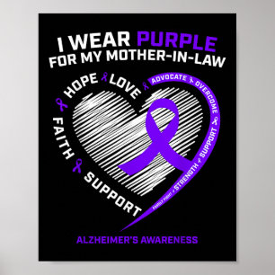 Poster Cadeaux Je Porte Du Violet En Mémoire De Ma Mère H