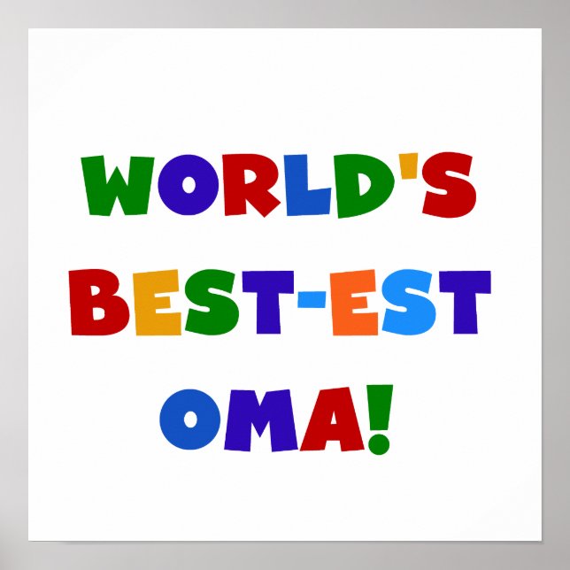 Poster Cadeaux lumineux de couleurs du Meilleur-est Oma d (Devant)