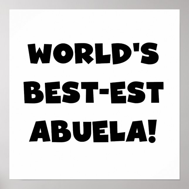 Poster Cadeaux noirs et blancs du Meilleur-est Abuela du  (Devant)