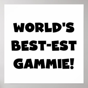 Poster Cadeaux noirs et blancs du Meilleur-est Gammie du 