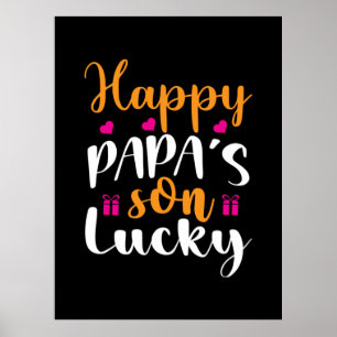 Poster Cadeaux Papa   Fils heureux de Papa Lucky