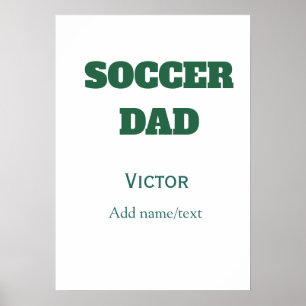 Poster Cadeaux papa football fête des pères VERT SIMPLE