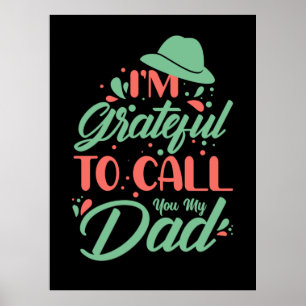 Poster Cadeaux Papa   Je suis reconnaissant de pouvoir vo