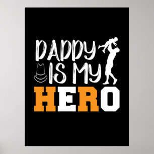 Poster Cadeaux papa Papa Est Mon Héros