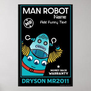 Poster Cadeaux Robot Pour Anniversaire Ou Mariage