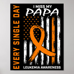 Poster Cadeaux Sympathiques Perte De Papa Orange Leukemia