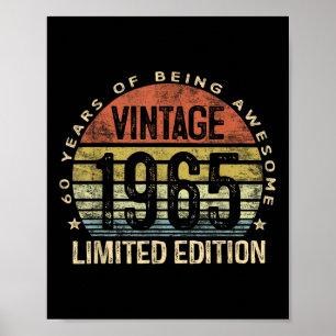 Poster Cadeaux vintages 1965 Edition limitée 60 ans 60t