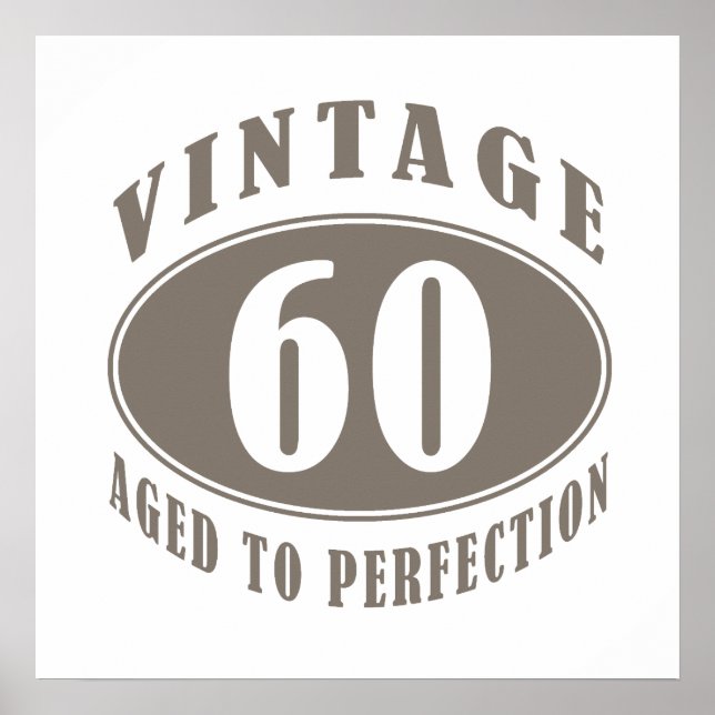 Poster Cadeaux vintages de 60e anniversaire (Devant)