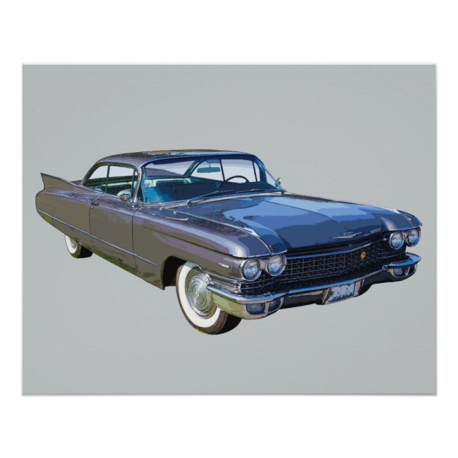 Poster Cadillac Classic Luxury Car 1960 (Devant)