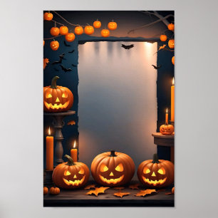 Poster Cadre d'affiche d'invitation blanc Halloween #13