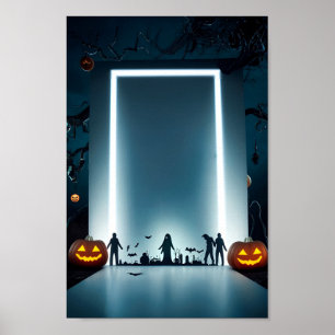 Poster Cadre d'affiche d'invitation blanc Halloween #8