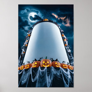 Poster Cadre d'affiche d'invitation blanc Halloween #9