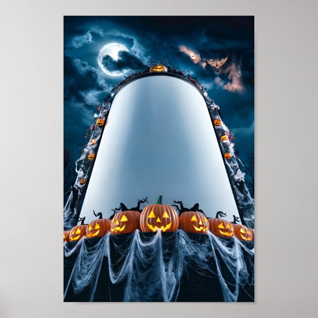 Poster Cadre d'affiche d'invitation blanc Halloween #9 (Devant)