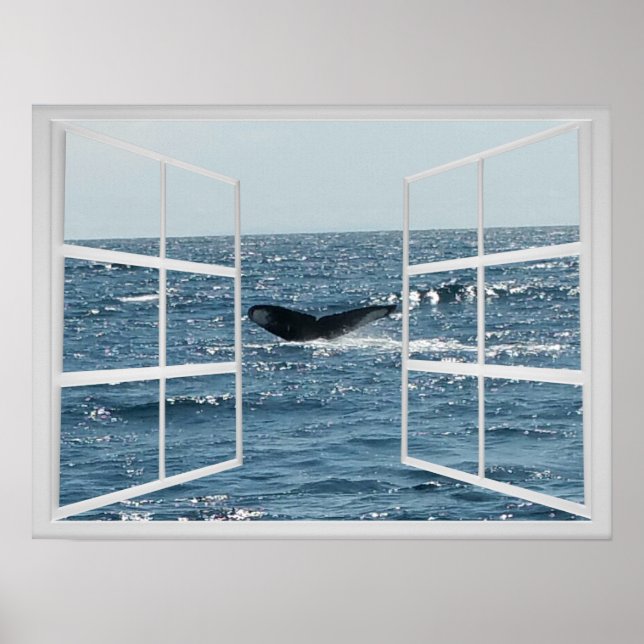 Poster Cadre de fenêtre avec Queue de baleine (Devant)