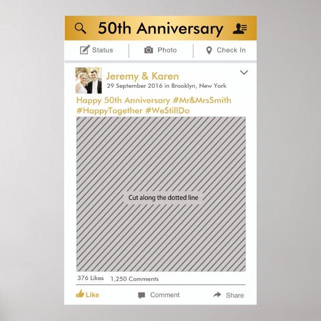 Poster Cadre de fête pour borne photo de fête avec thème  (Devant)