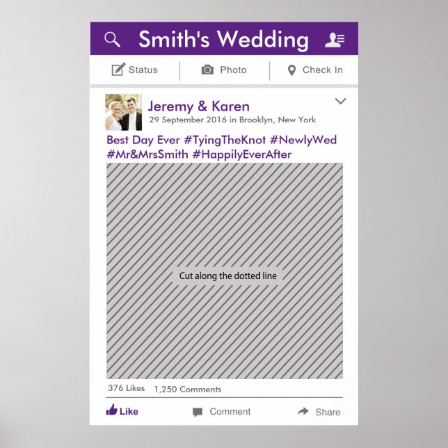 Poster Cadre de fête pour photomaton sur les médias socia (Devant)