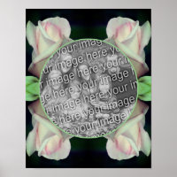 Cadre de fleur de bourgeon de rose rose Créer votr