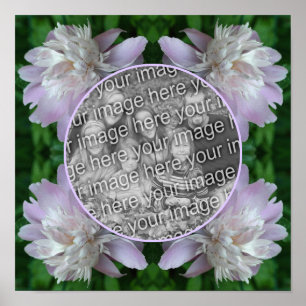 Poster Cadre de fleur de pivoine de nature Créez votre pr