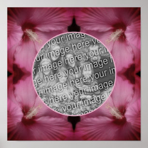 Poster Cadre de fleur d'Hibiscus rose Créer votre propre 
