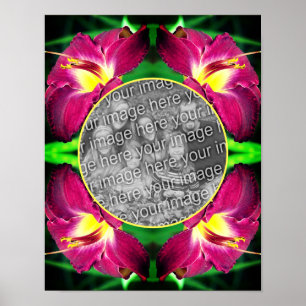 Poster Cadre de fleurs journalières Créez votre propre ph